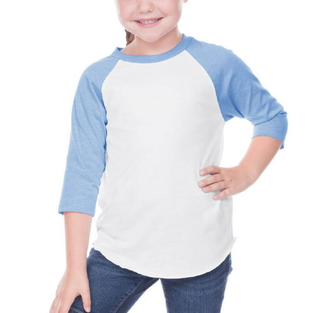 Purple Flower Kids Jersey Raglan T-Shirt Children 3/4 Sleeve Baseball Shirt Top 